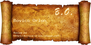 Bovics Orion névjegykártya